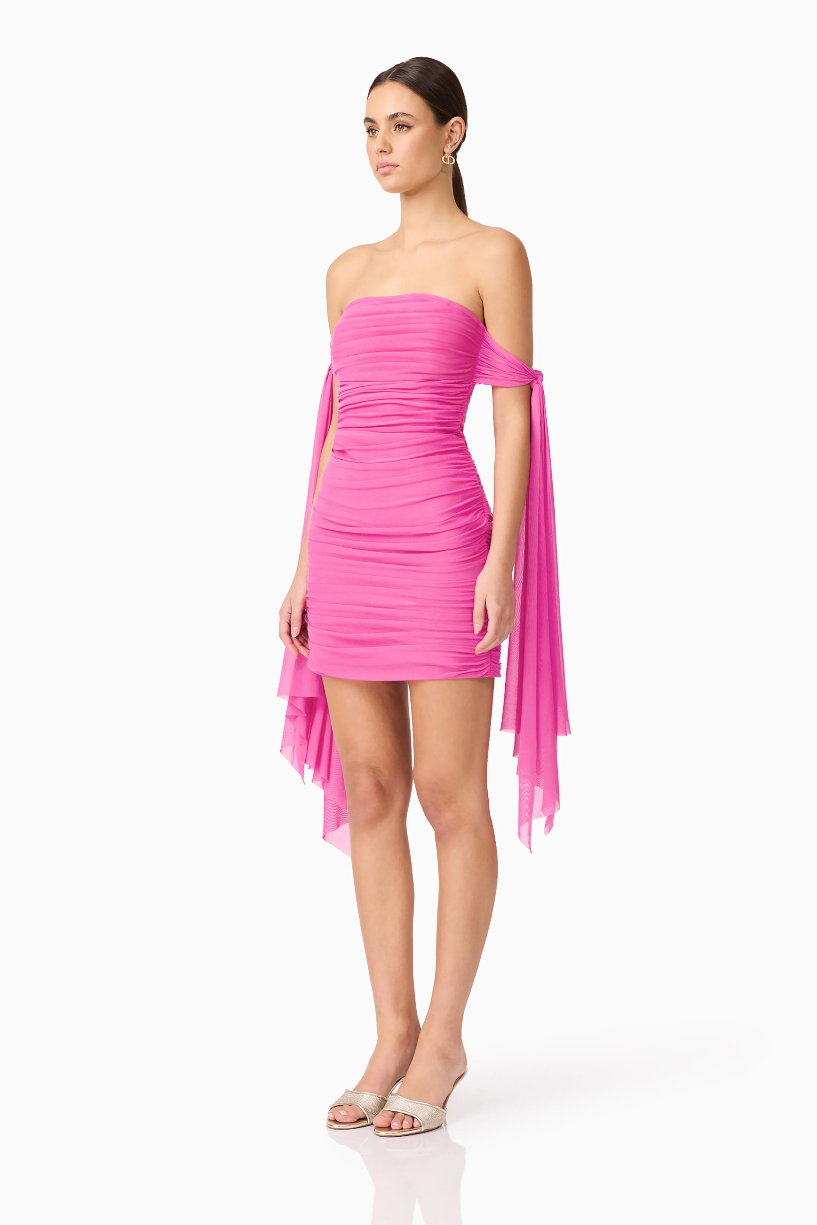 Elliatt Celina Off Shoulder Mini Dress - Hot Pink - Image 3