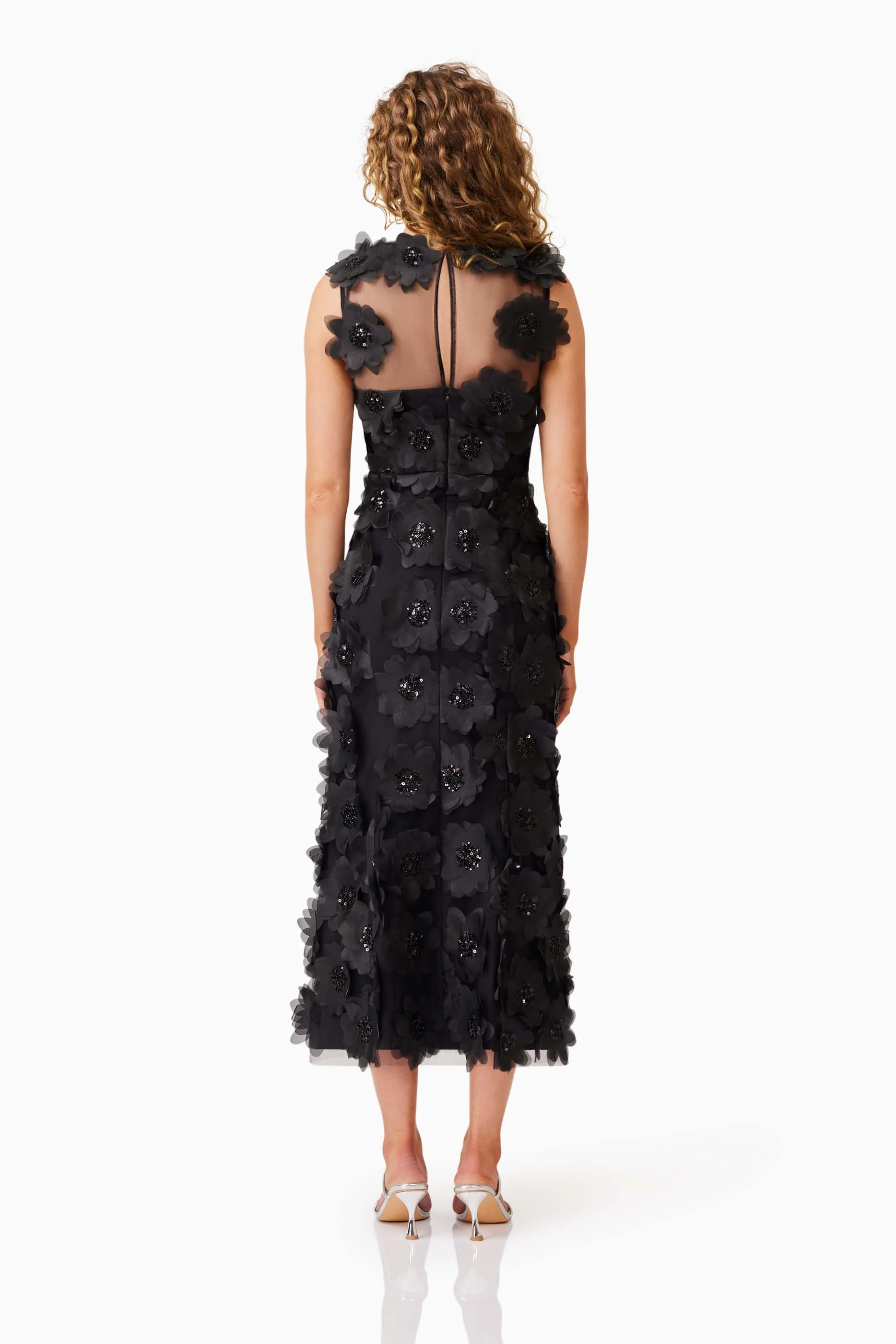Elliatt Cherry Blossom Midi Dress - Black - Image 4