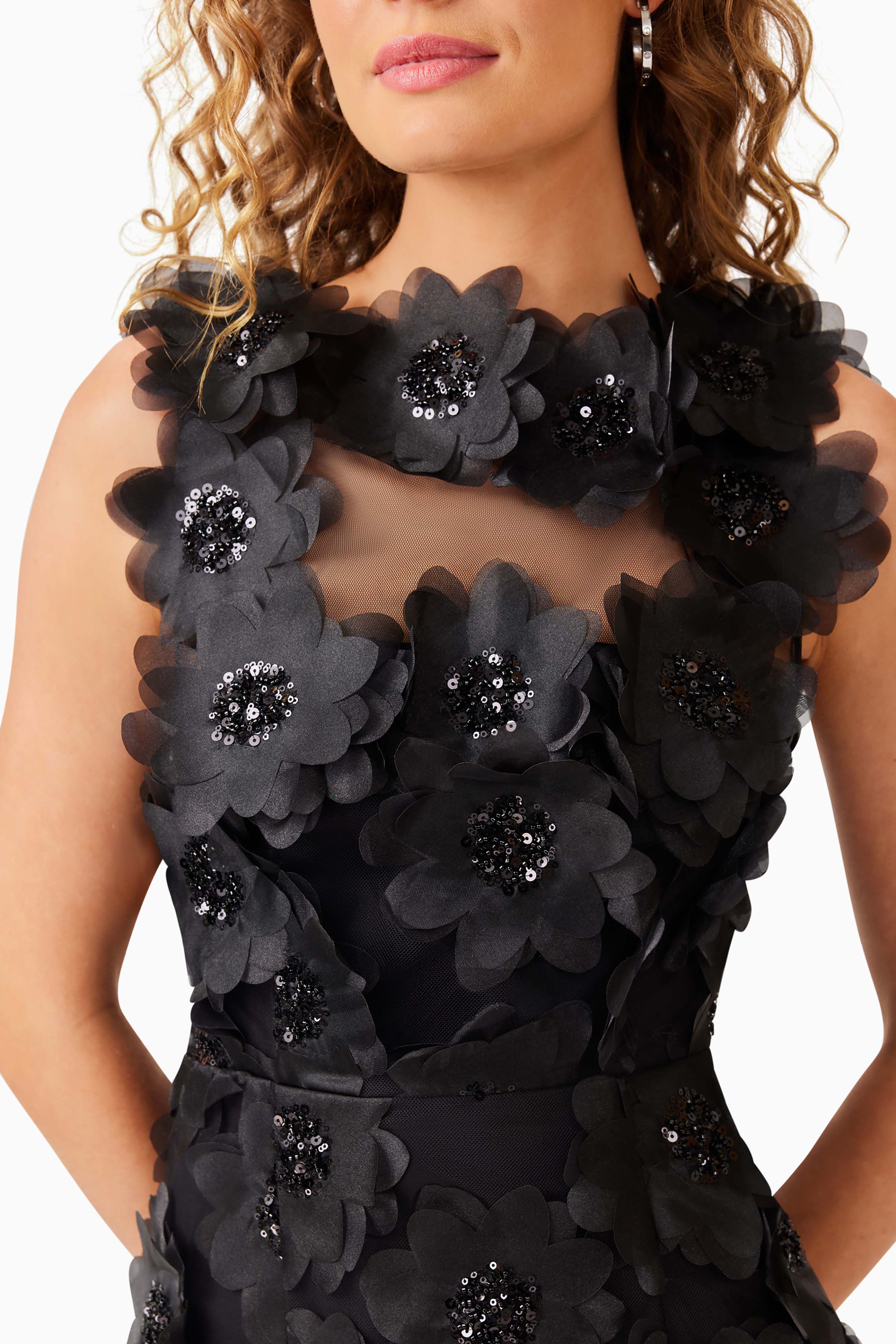 Elliatt Cherry Blossom Midi Dress - Black - Image 5