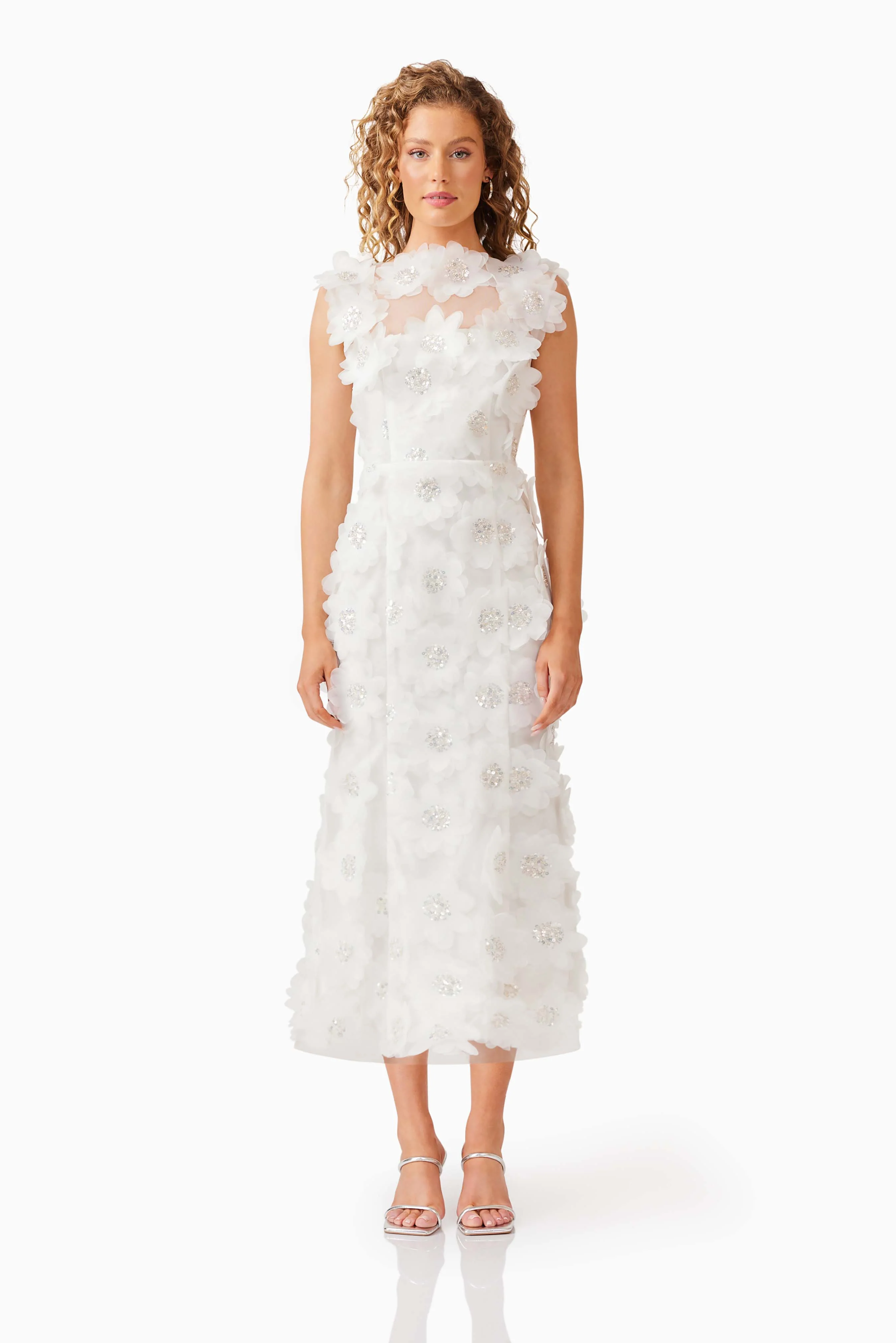 Elliatt Cherry Blossom Midi Dress - Ivory
