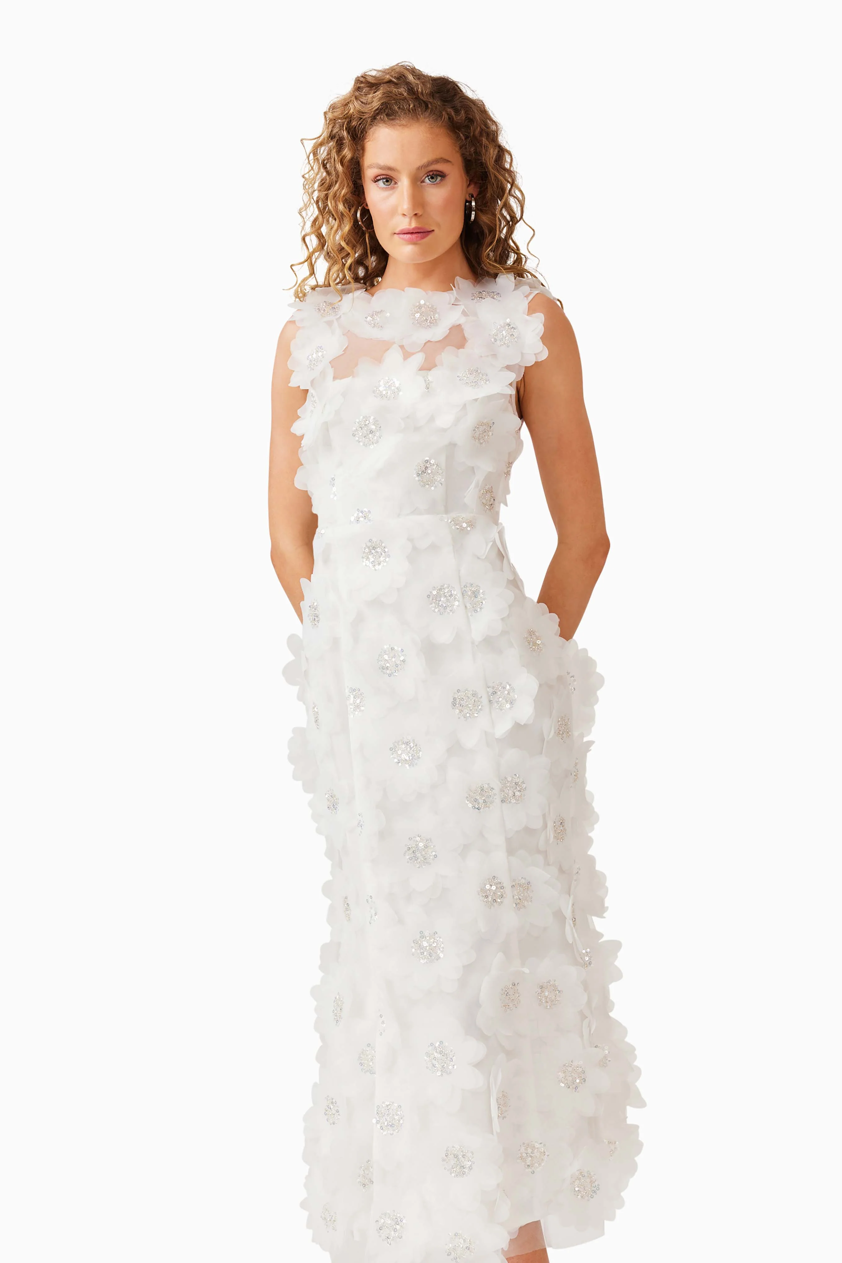 Elliatt Cherry Blossom Midi Dress - Ivory - Image 2