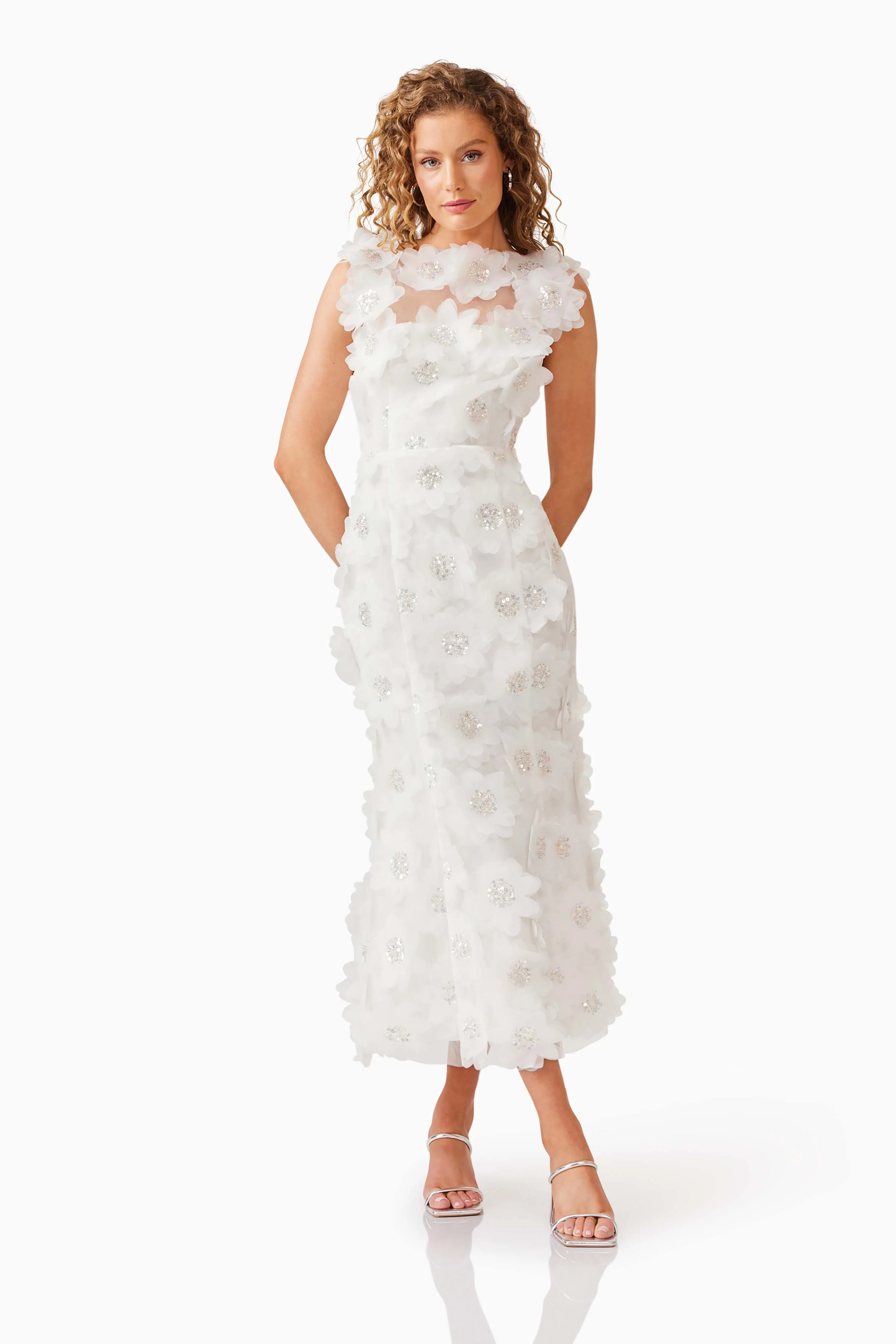 Elliatt Cherry Blossom Midi Dress - Ivory - Image 6