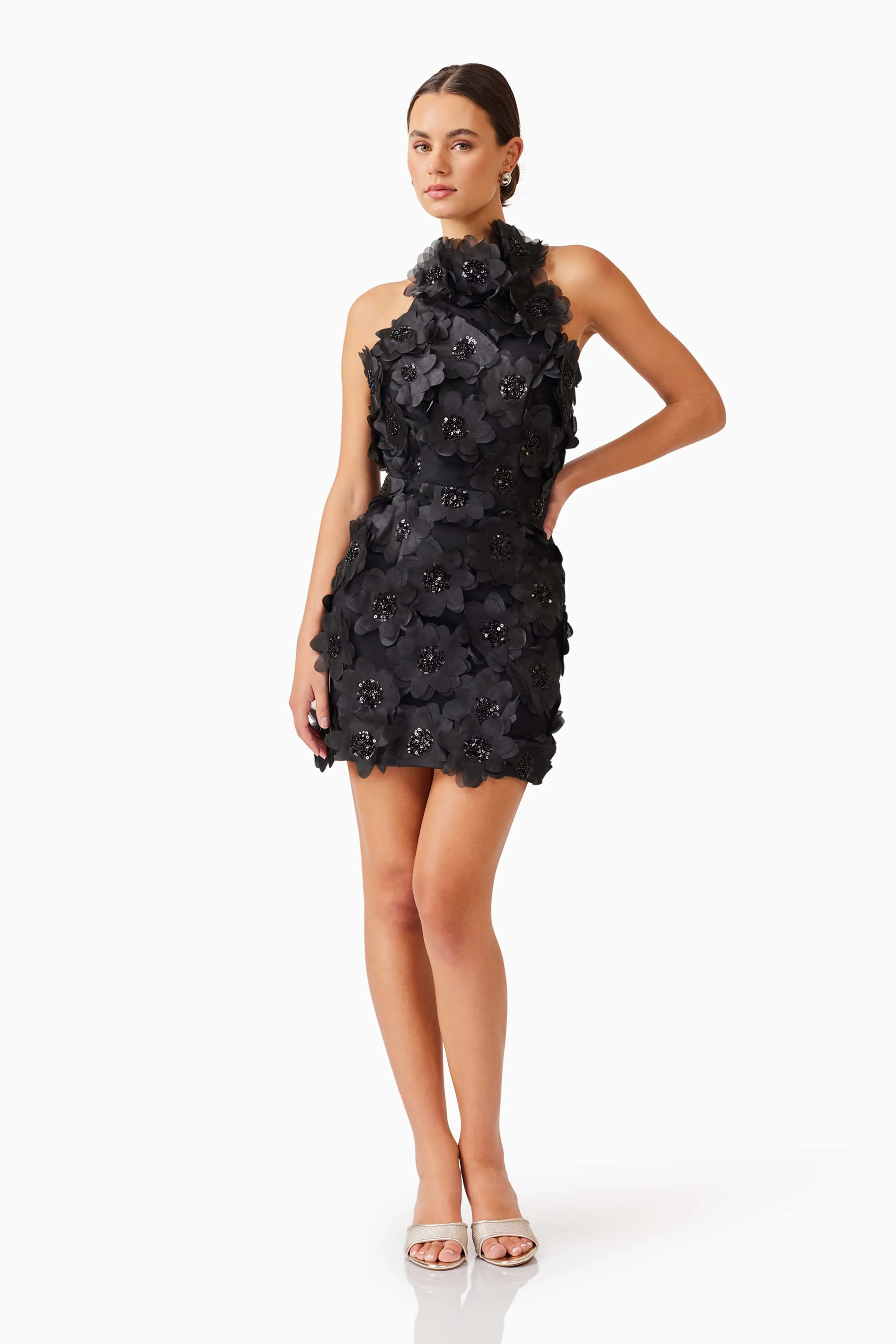 Elliatt Cherry Blossom Mini Dress - Black - Image 3