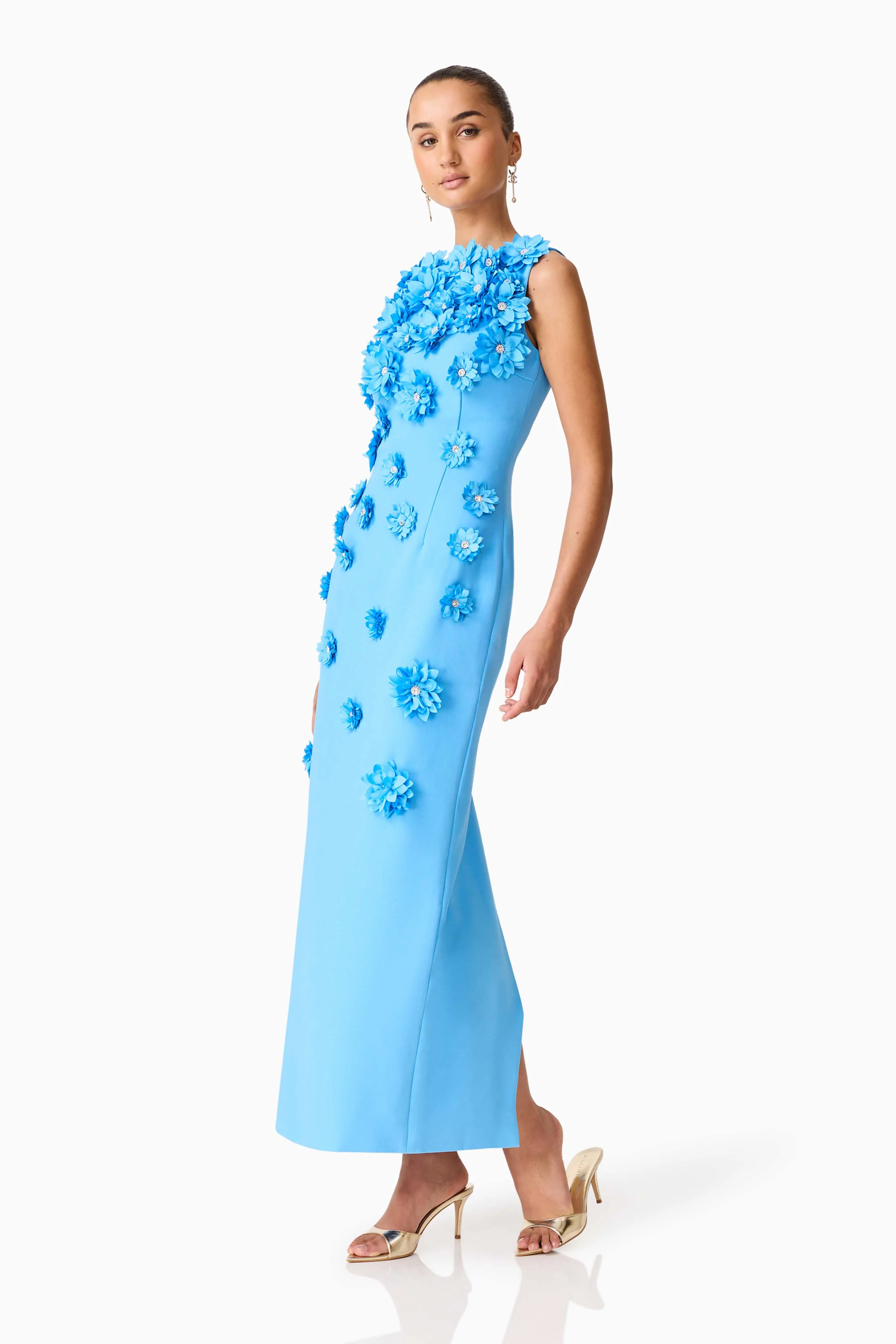 Elliatt Dali Floral Gown - Blue - Image 2