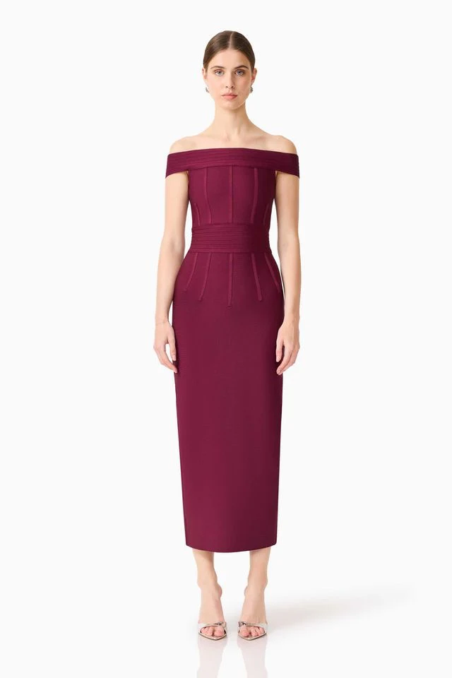 Elliatt Elena Strapless Gown - Plum Red