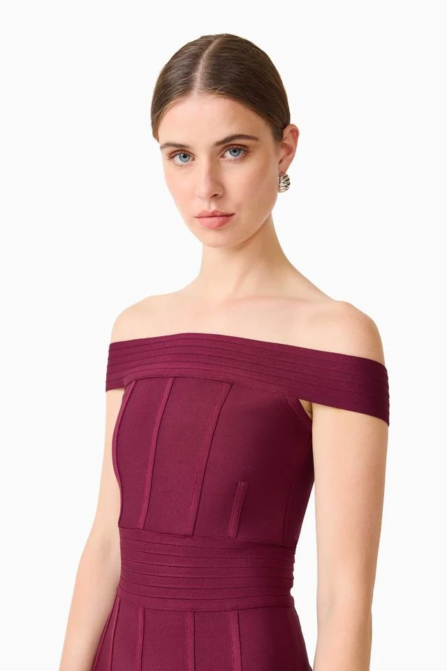 Elliatt Elena Strapless Gown - Plum Red - Image 5