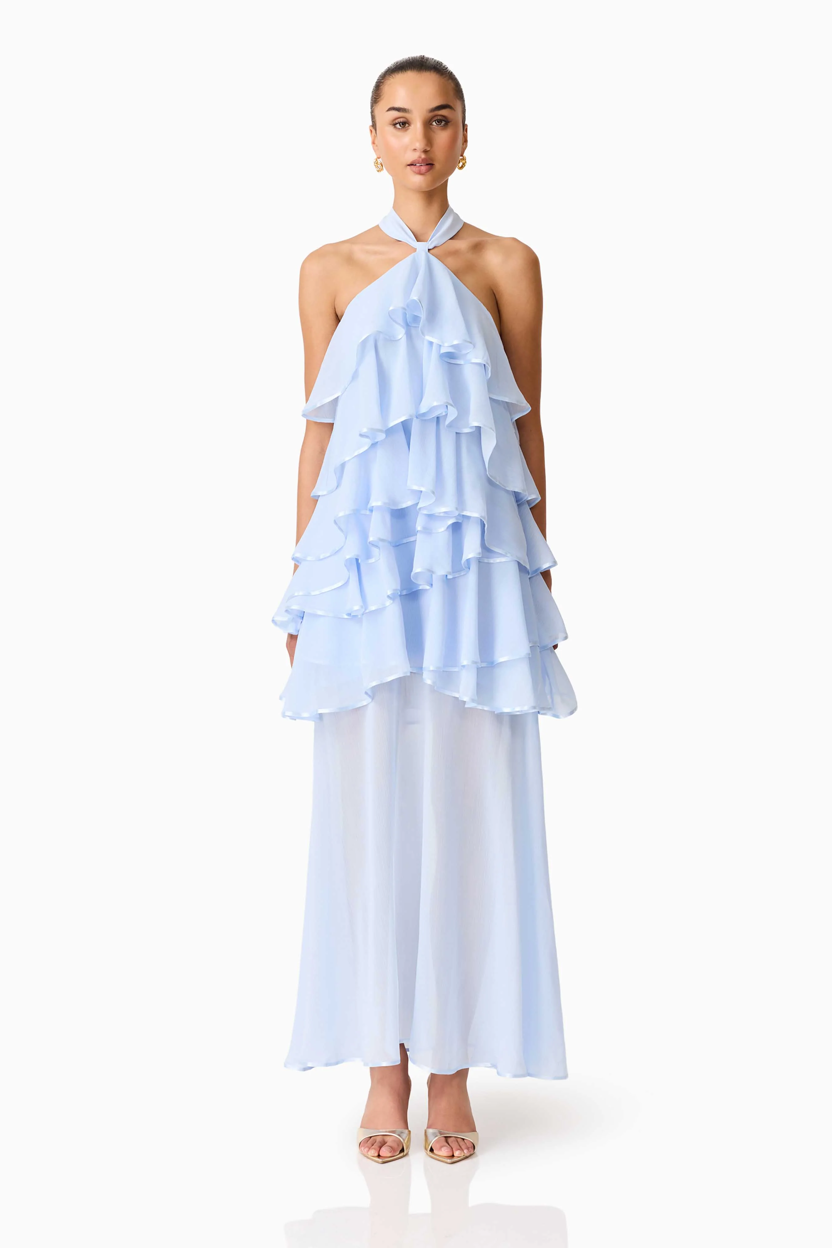 Elliatt Eliane Halterneck Maxi Dress - Blue