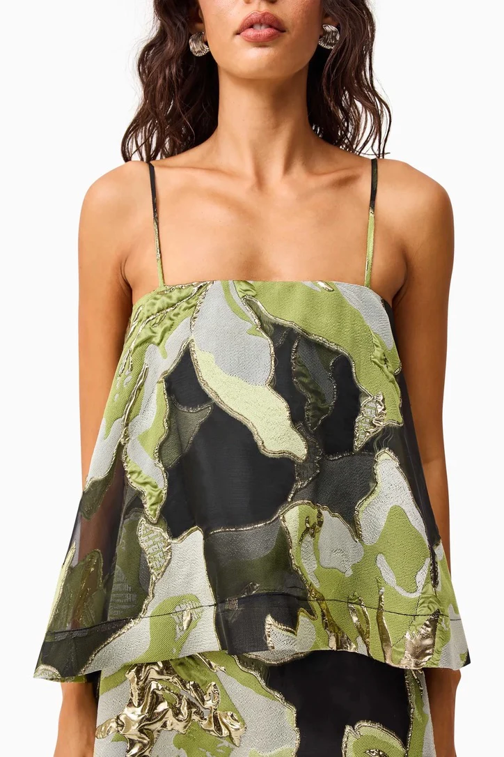 Elliatt Elysia Gown - Black & Green Floral - Image 6