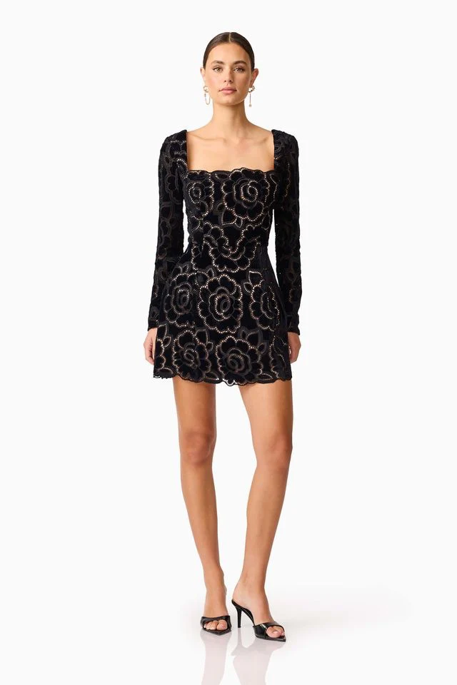 Elliatt Eris Long Sleeve Mini Dress - Black - Image 2