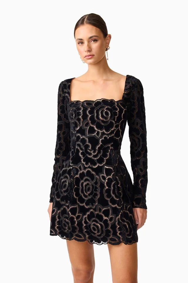 Elliatt Eris Long Sleeve Mini Dress - Black - Image 5