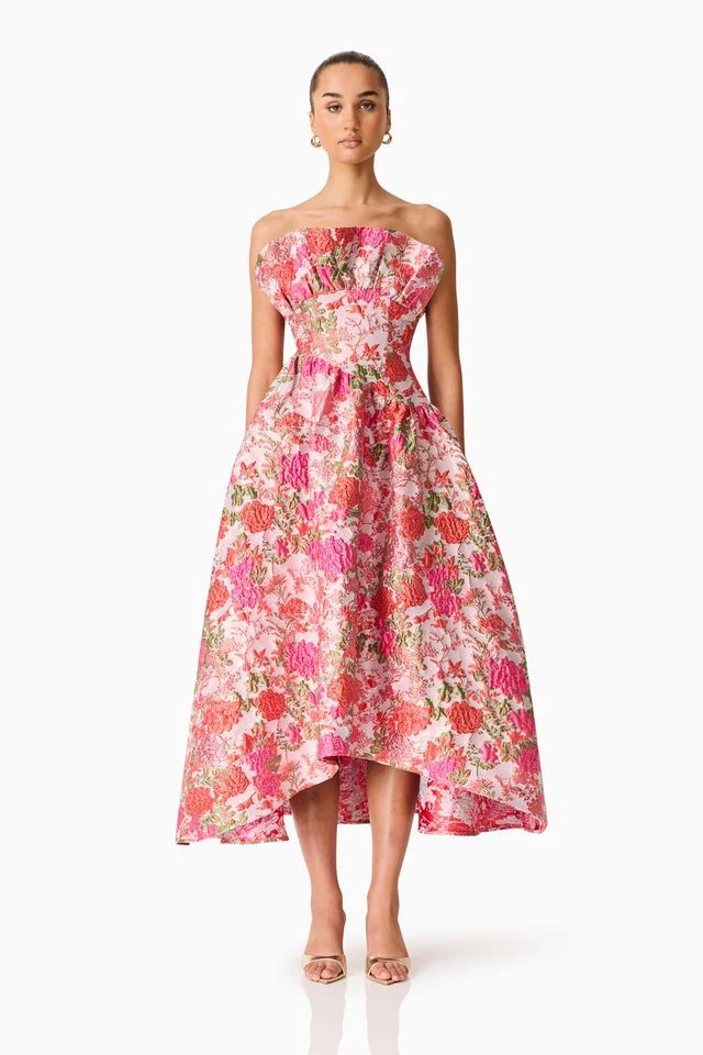 Elliatt Floralie Strapless Gown - Pink Floral