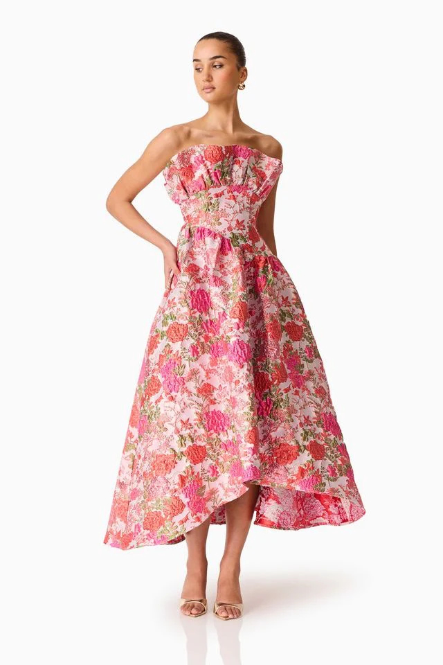 Elliatt Floralie Strapless Gown - Pink Floral - Image 3