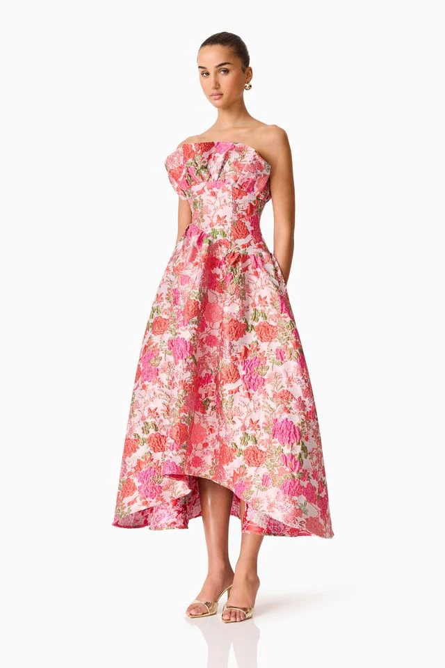 Elliatt Floralie Strapless Gown - Pink Floral - Image 4