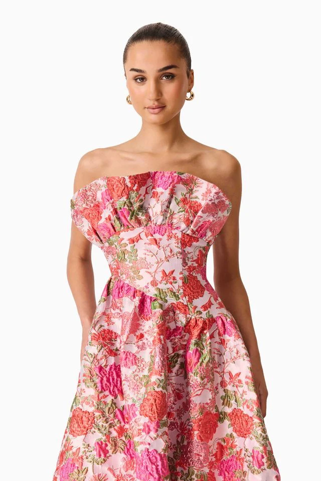 Elliatt Floralie Strapless Gown - Pink Floral - Image 5