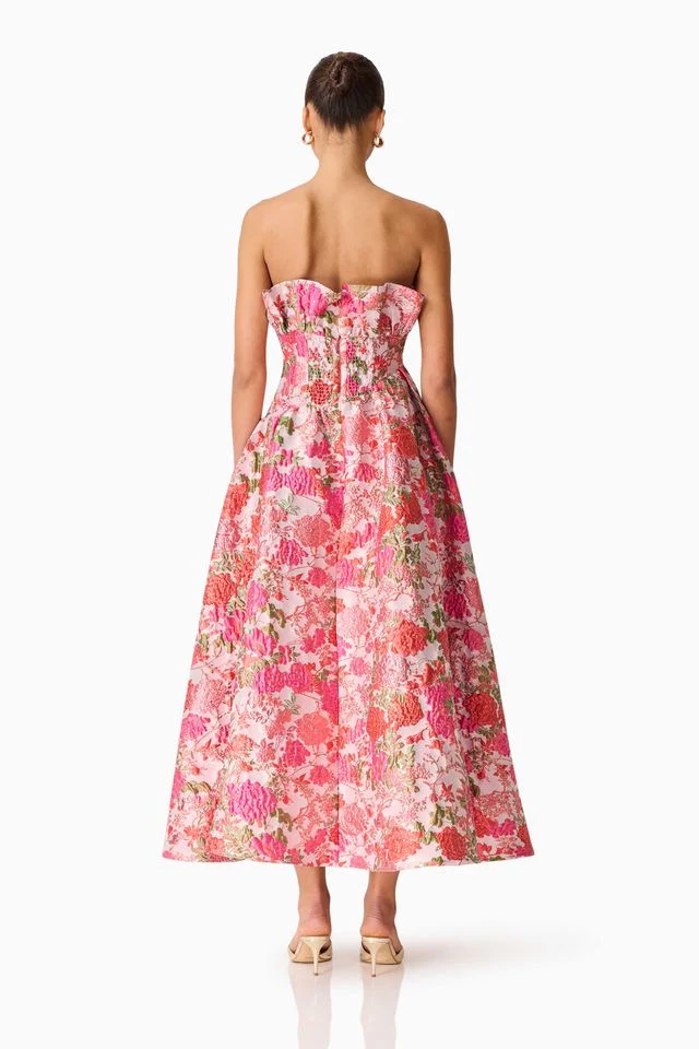 Elliatt Floralie Strapless Gown - Pink Floral - Image 6