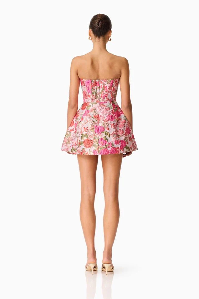 Elliatt Floralie Strapless Mini Dress - Pink Floral - Image 6