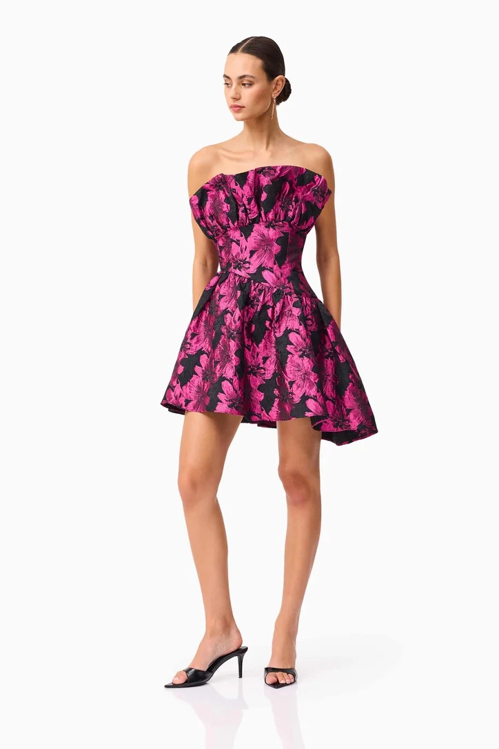 Elliatt Holly Mini Dress - Pink & Black Floral - Image 4