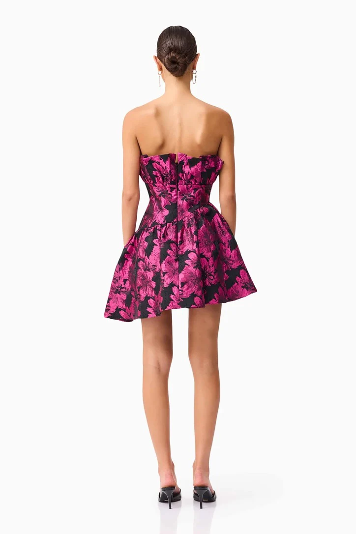 Elliatt Holly Mini Dress - Pink & Black Floral - Image 6