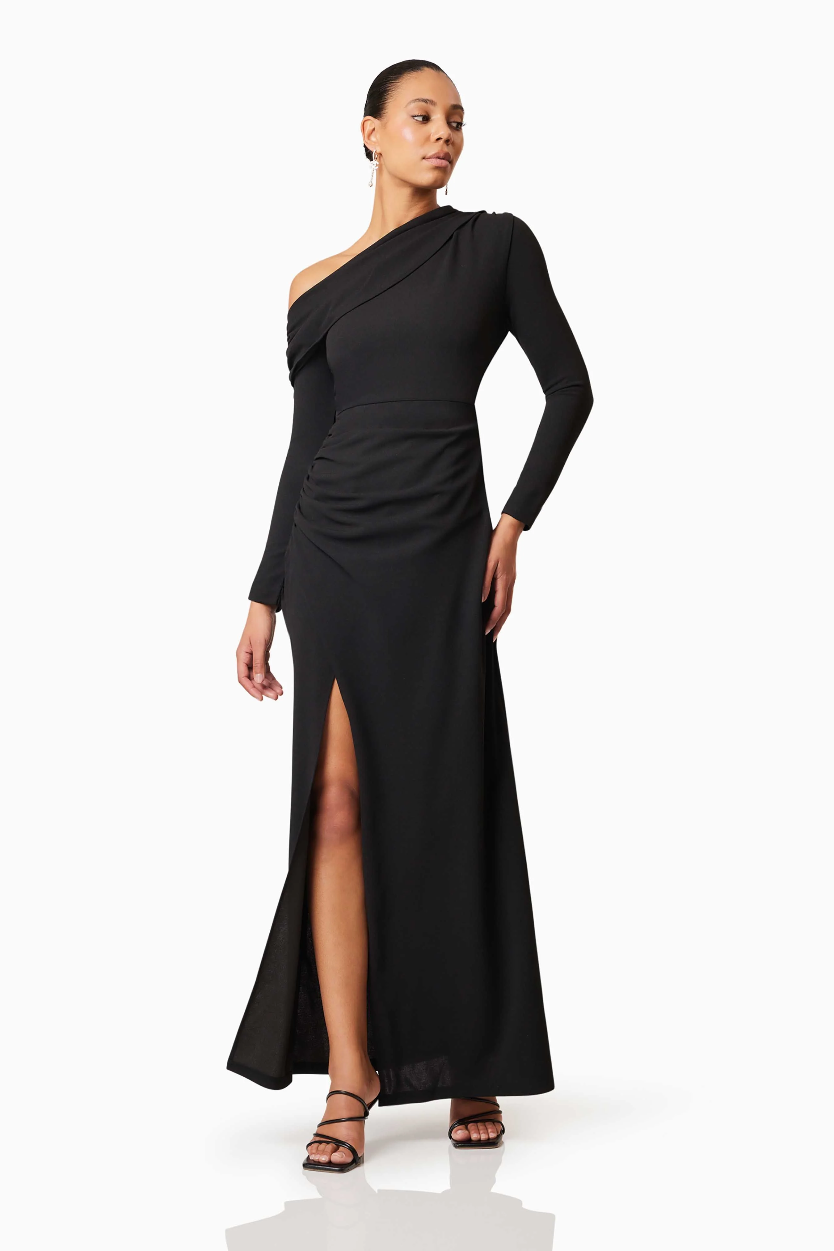 Elliatt Jamie One Shoulder Gown - Black - Image 2