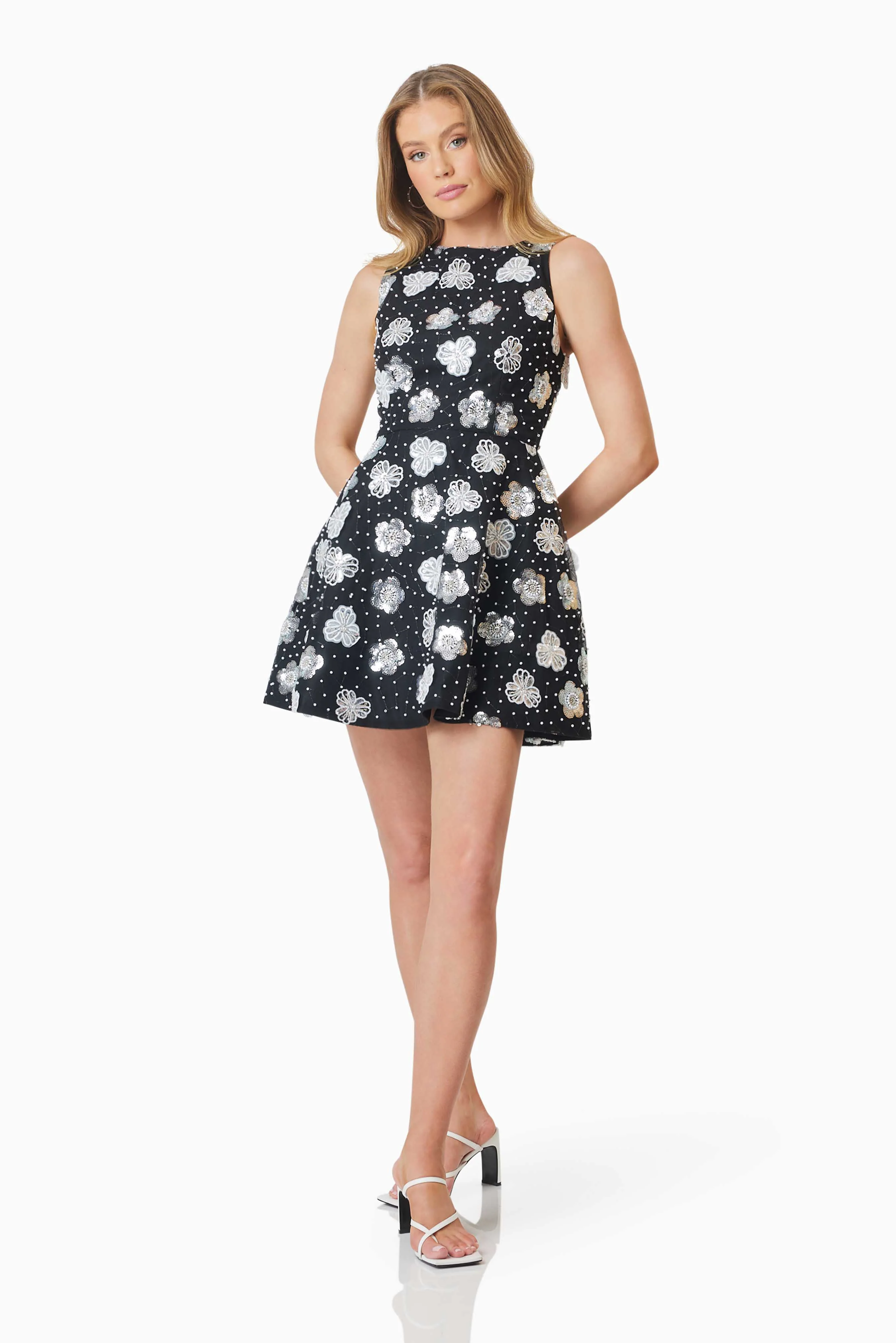 Elliatt Jessamine Fit & Flare Dress - Black/White - Image 4