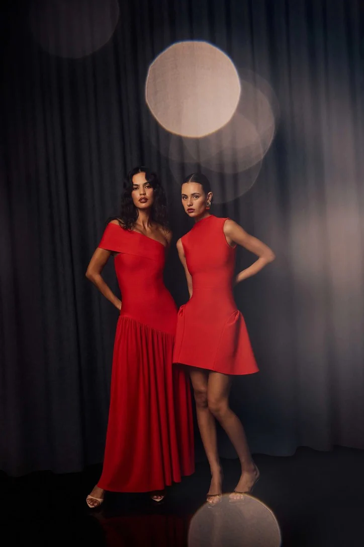 Elliatt Jesselle Asymmetrical Gown - Coral - Image 2