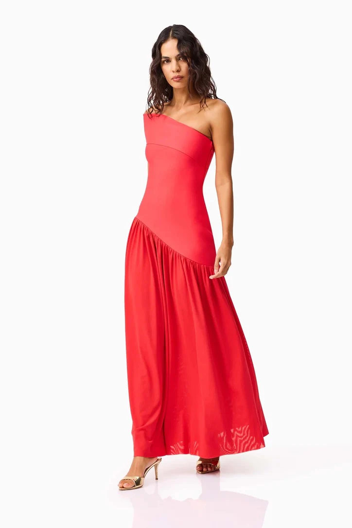 Elliatt Jesselle Asymmetrical Gown - Coral - Image 4