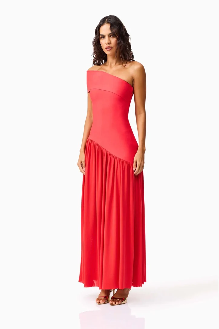 Elliatt Jesselle Asymmetrical Gown - Coral - Image 5