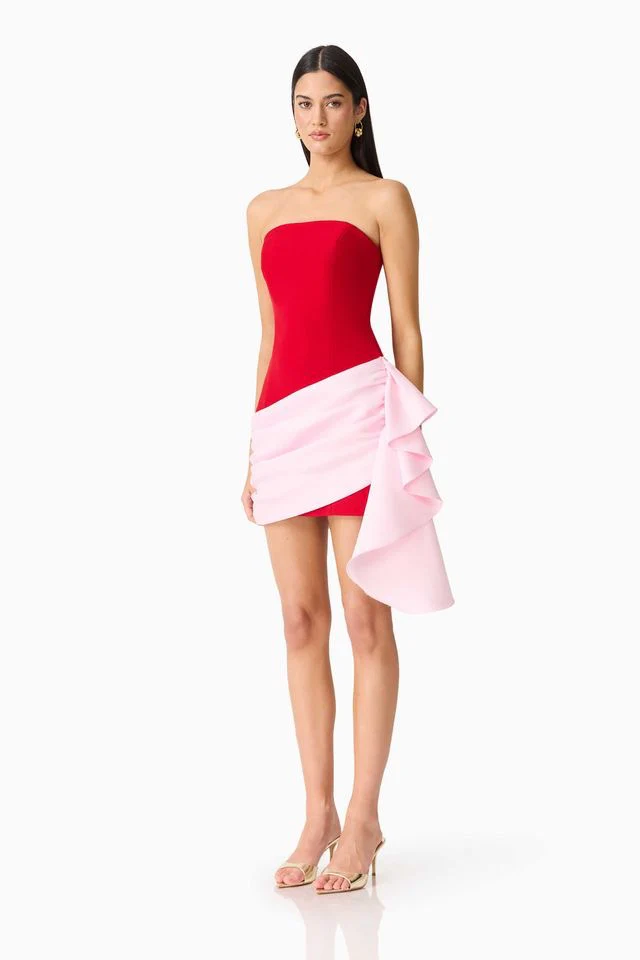 Elliatt June Mini Dress - Red & Pink - Image 4