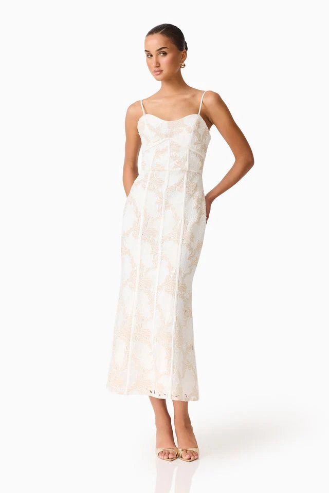 Elliatt Kira Midi Dress - Ivory Gold - Image 2