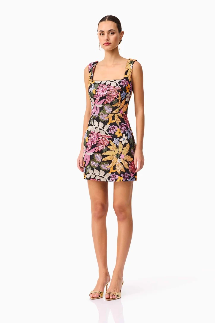 Elliatt Kiran Mini Dress - Black Multi - Image 2
