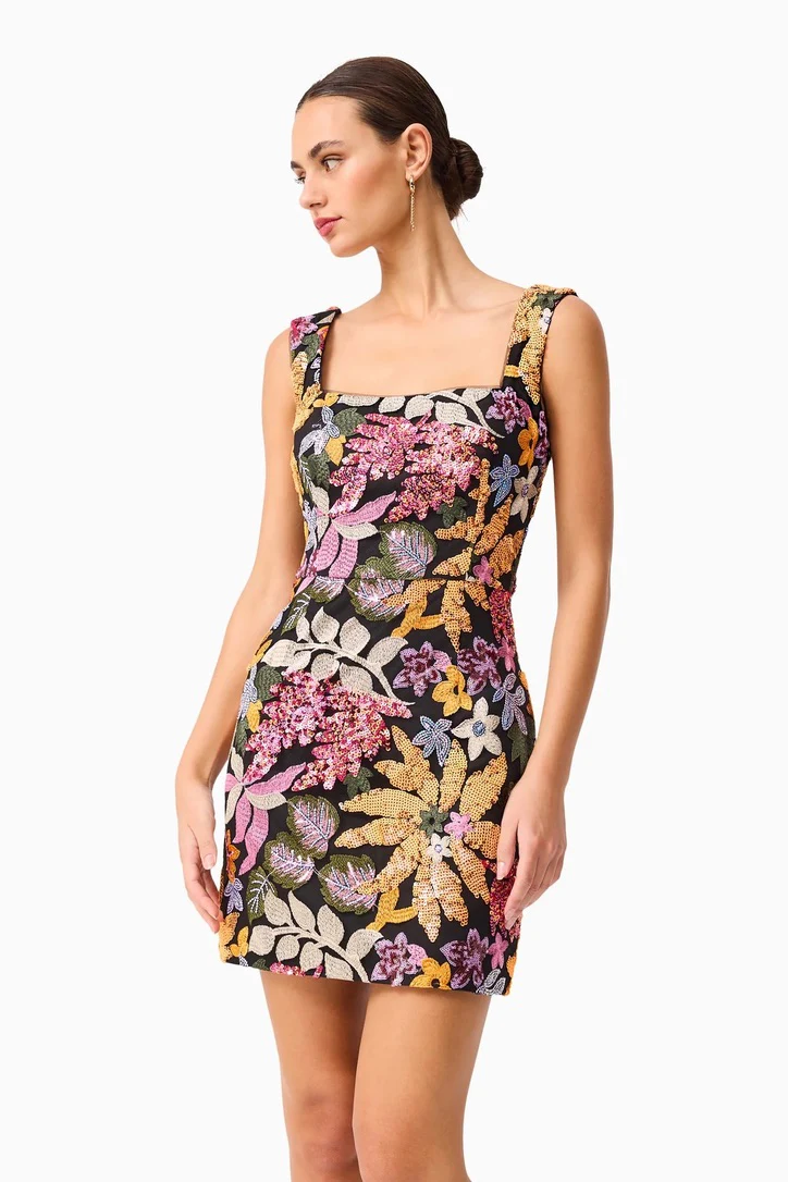 Elliatt Kiran Mini Dress - Black Multi - Image 3