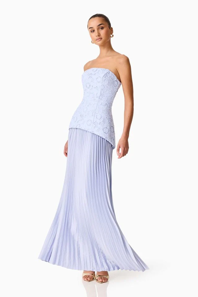 Elliatt Lacy Strapless Gown - Powder Blue - Image 3