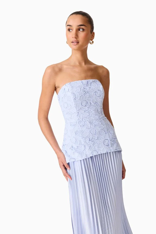 Elliatt Lacy Strapless Gown - Powder Blue - Image 5