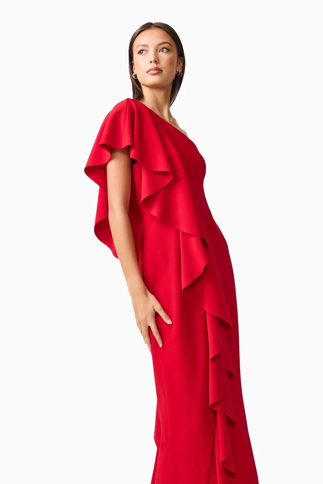 Elliatt Lila Asym Gown - Crimson - Image 5