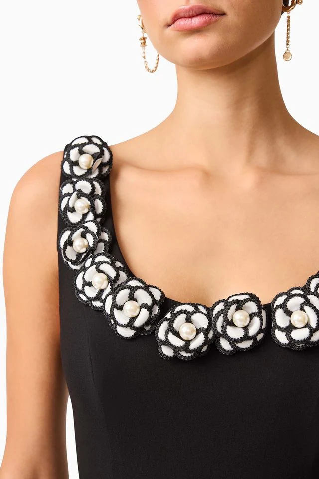 Elliatt Marina Midi Dress - Black White - Image 6