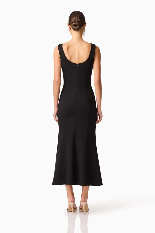 Elliatt Marina Midi Dress - Black White - Image 7