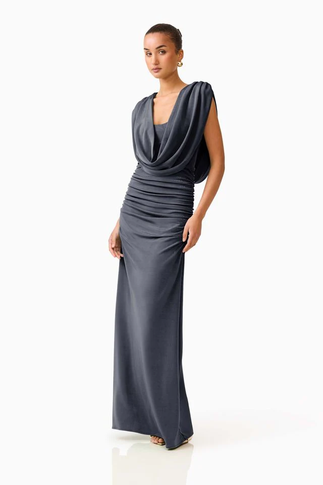Elliatt Marisol Cowl Neck Gown - Charcoal - Image 2