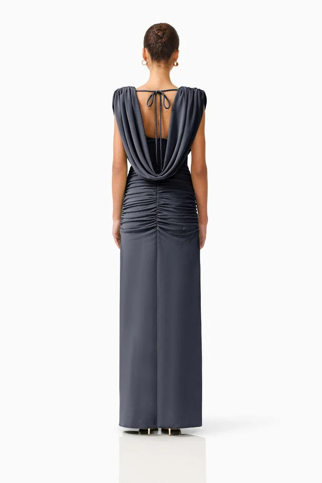 Elliatt Marisol Cowl Neck Gown - Charcoal - Image 6