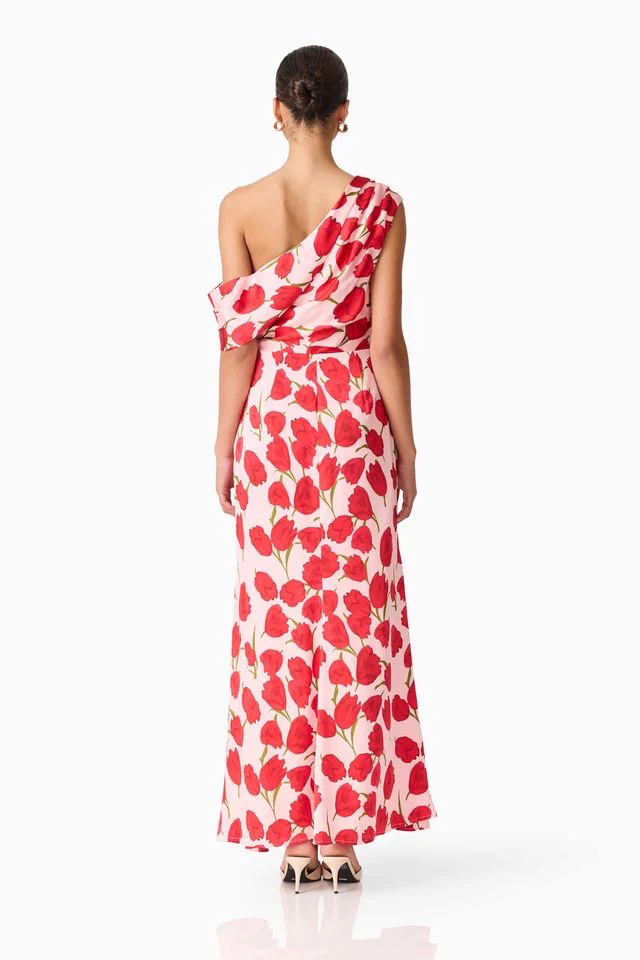 Elliatt Meila Asym Gown - Pink Floral Print - Image 7