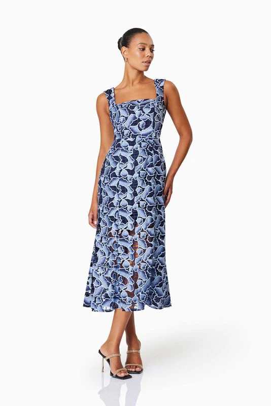 Elliatt Mila Midi Dress - Navy Multi - Image 2