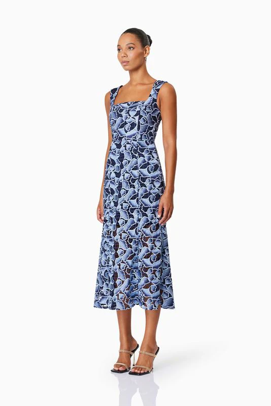 Elliatt Mila Midi Dress - Navy Multi - Image 4