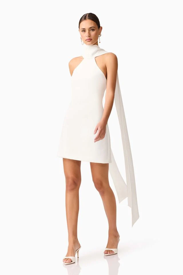 Elliatt Mira Halter Mini Dress - Ivory - Image 3