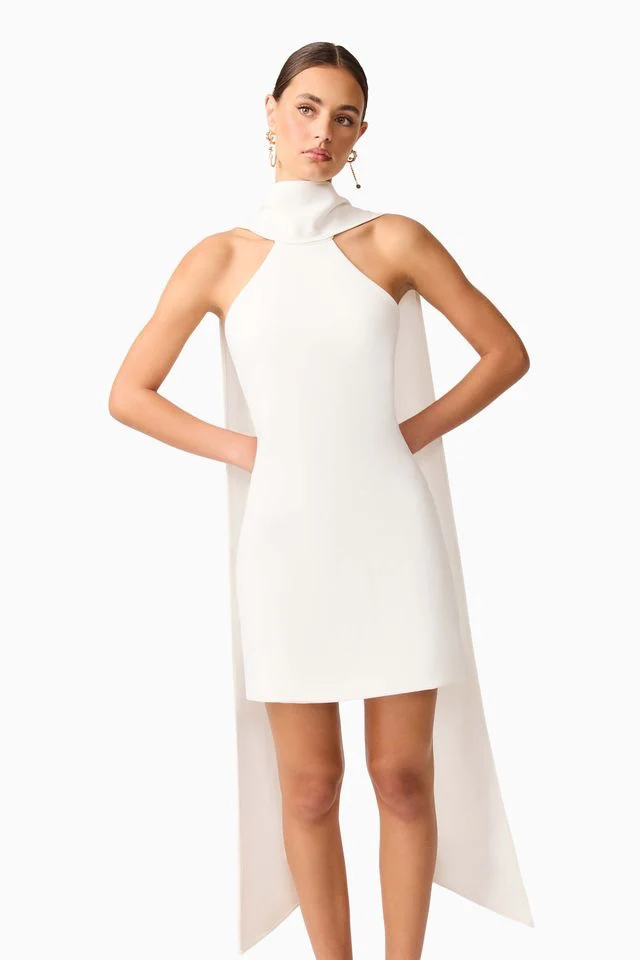 Elliatt Mira Halter Mini Dress - Ivory - Image 4