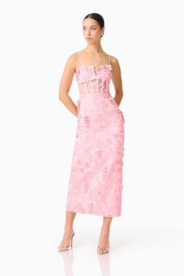 Elliatt Monique Strapless Midi Dress - Pink - Image 3