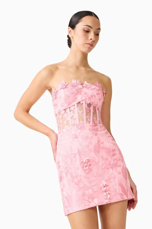 Elliatt Monique Strapless Mini Dress - Pink - Image 3