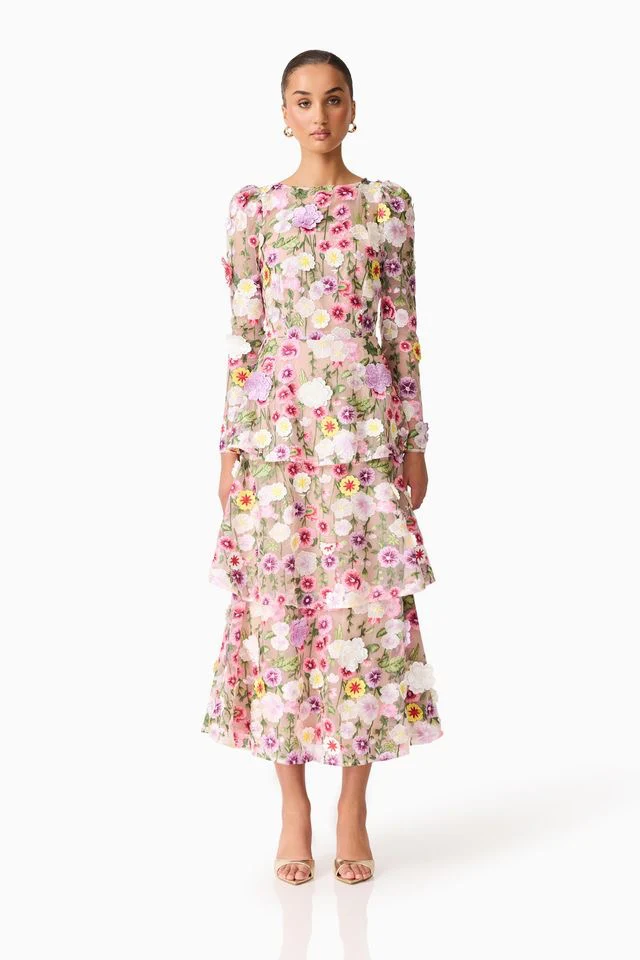 Elliatt Neve Gown - Nude Multi Floral