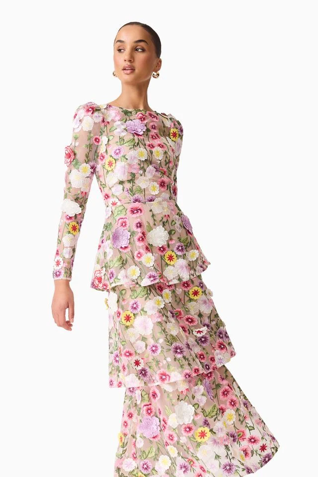 Elliatt Neve Gown - Nude Multi Floral - Image 4