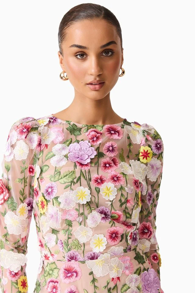 Elliatt Neve Gown - Nude Multi Floral - Image 5