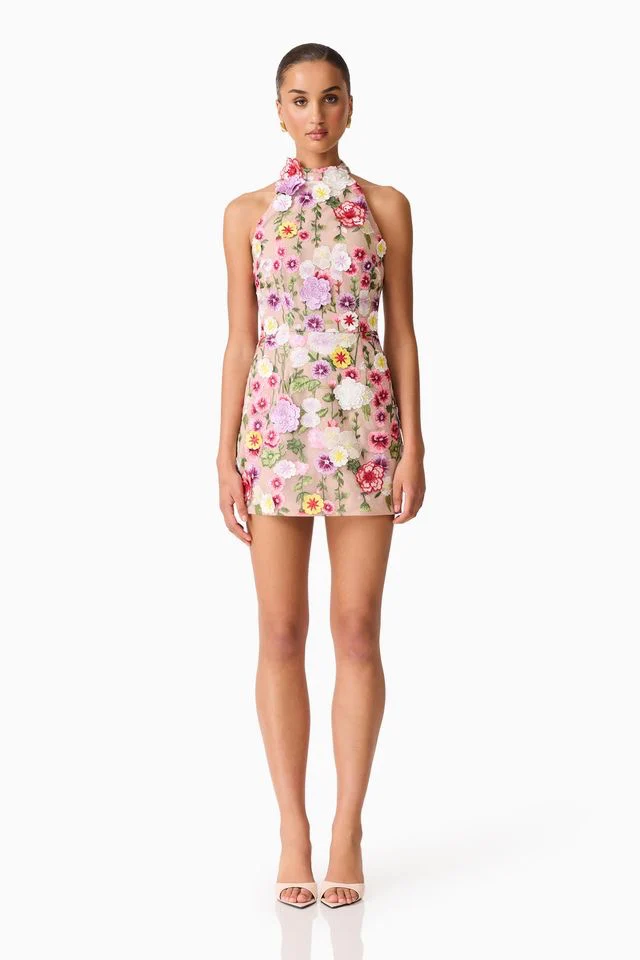 Elliatt Neve Mini Dress - Nude Multi Floral - Image 2