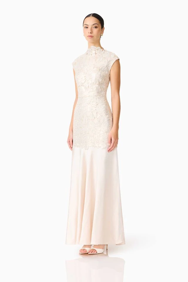 Elliatt Nicoletta High Neck Gown - White Gold - Image 4